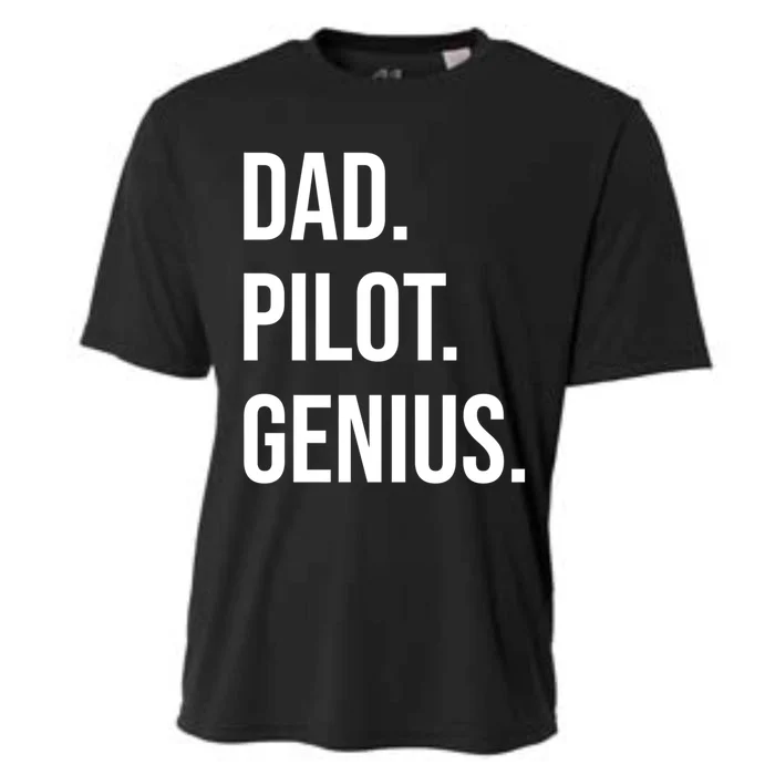 Dad Pilot Genius Funny Father Gift Cooling Performance Crew T-Shirt