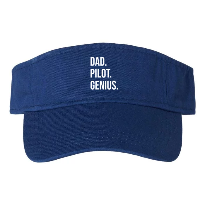 Dad Pilot Genius Funny Father Gift Valucap Bio-Washed Visor