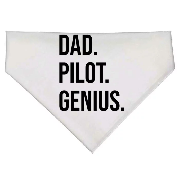 Dad Pilot Genius Funny Father Gift USA-Made Doggie Bandana