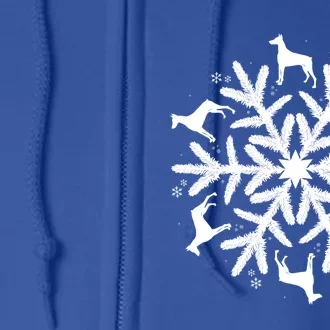 Dober Pinscher Gift Christmas Snowflake Gift Full Zip Hoodie