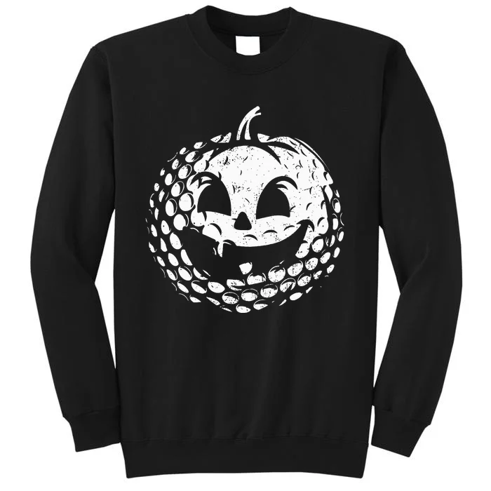 Distressed Pumpkin Golf Halloween Golf Player Sweatshirt