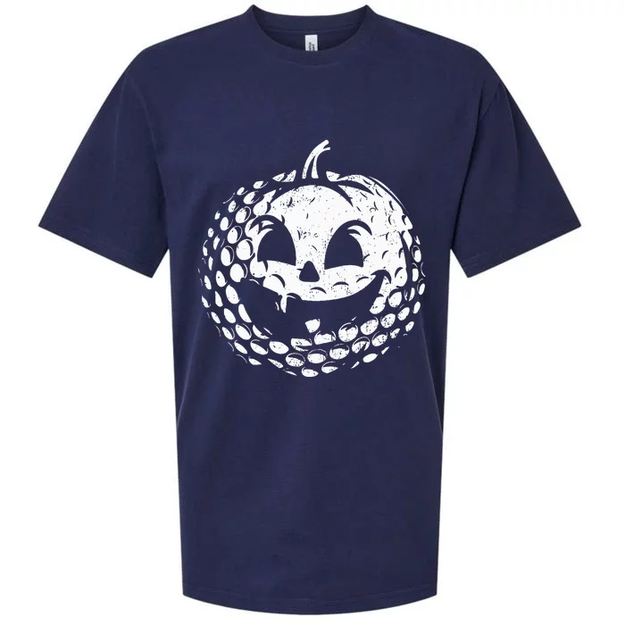 Distressed Pumpkin Golf Halloween Golf Player Sueded Cloud Jersey T-Shirt