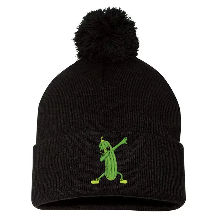 Dabbing Pickle Gift Dancing Cucumber Lover Funny Gifts Pom Pom 12in Knit Beanie