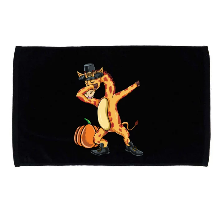 Dabbing Pilgrim Giraffe Thanksgiving Gift Microfiber Hand Towel