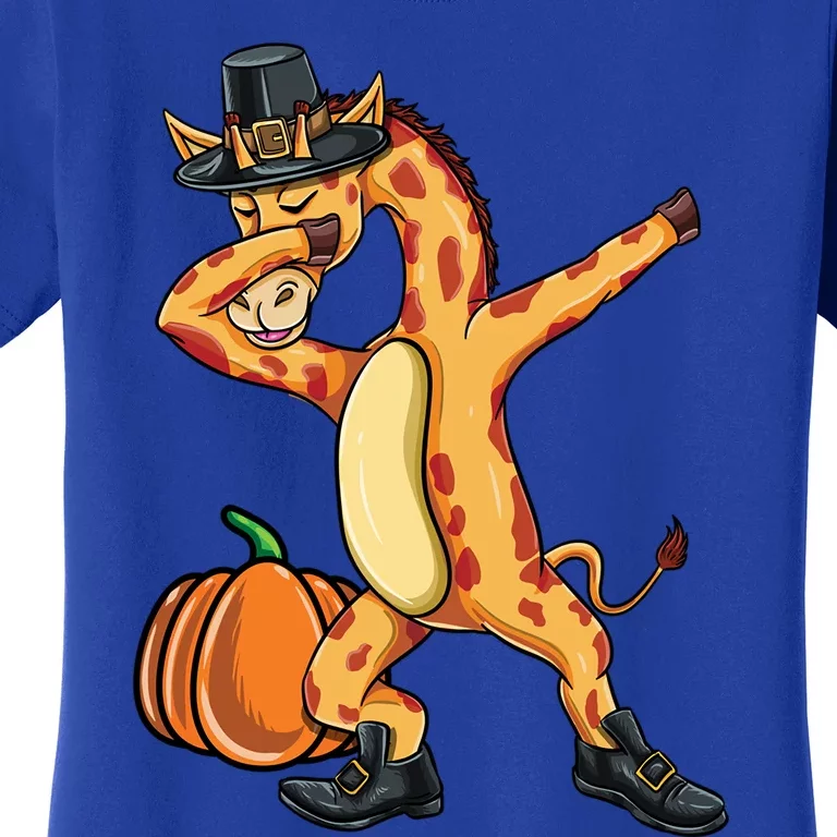 Dabbing Pilgrim Giraffe Thanksgiving Gift Women's T-Shirt