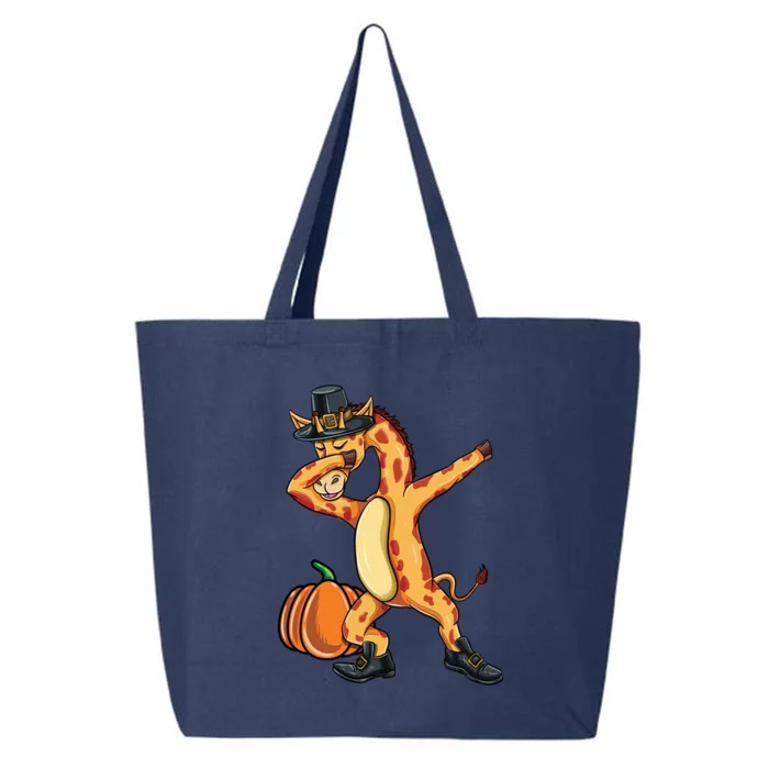 Dabbing Pilgrim Giraffe Thanksgiving Gift 25L Jumbo Tote