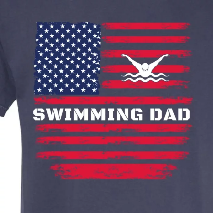 Daddy Protector Hero Fathers Day Camo American Flag Swimming Gift Garment-Dyed Heavyweight T-Shirt