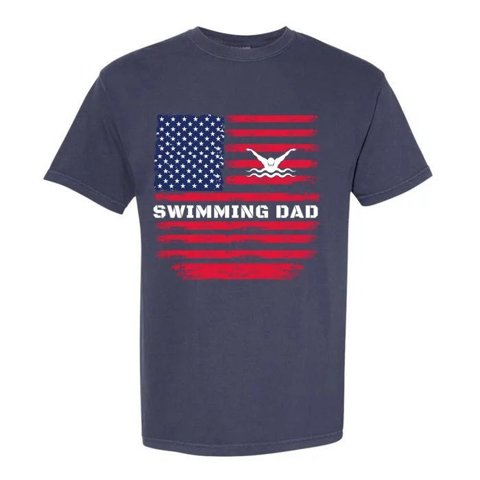 Daddy Protector Hero Fathers Day Camo American Flag Swimming Gift Garment-Dyed Heavyweight T-Shirt