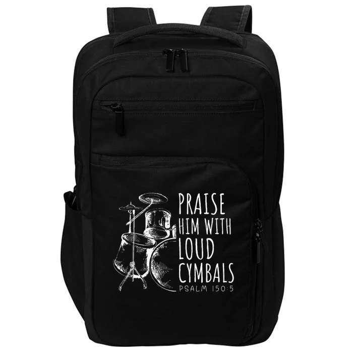 Drummer Praise Him With Loud Cymbals Drumming Christian Impact Tech Backpack