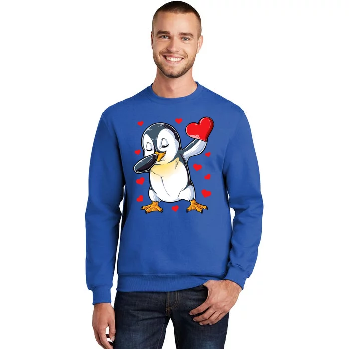 Dabbing Penguin Heart Valentines Day Bird Lovers Gift Sweatshirt