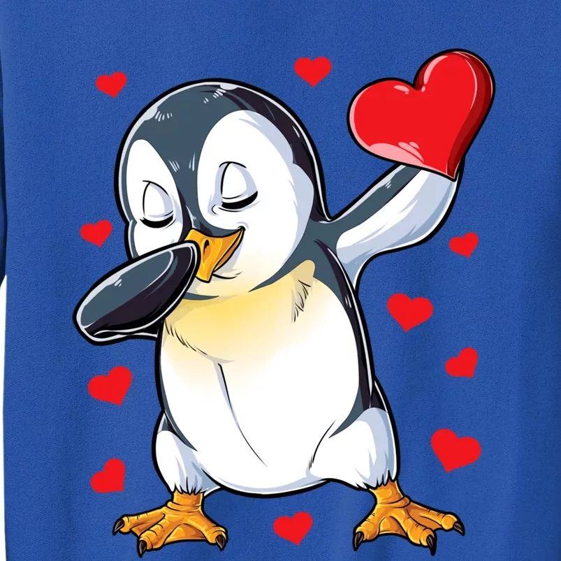 Dabbing Penguin Heart Valentines Day Bird Lovers Gift Tall Sweatshirt