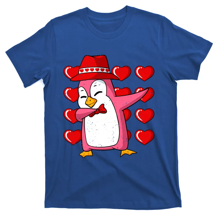 Dabbing Penguin Hearts Valentines Day Animal Love Wildlife Gift T-Shirt