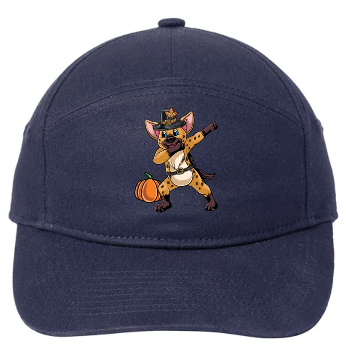 Dabbing Pilgrim Hyena Thanksgiving Gift 7-Panel Snapback Hat