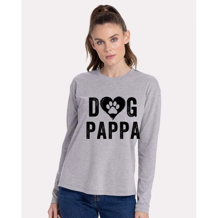 Dog Pappa Happy FatherS Day Dog Lover Puppy Pappa Dog Papp Loving Pappa Dog Par Womens Cotton Relaxed Long Sleeve T-Shirt