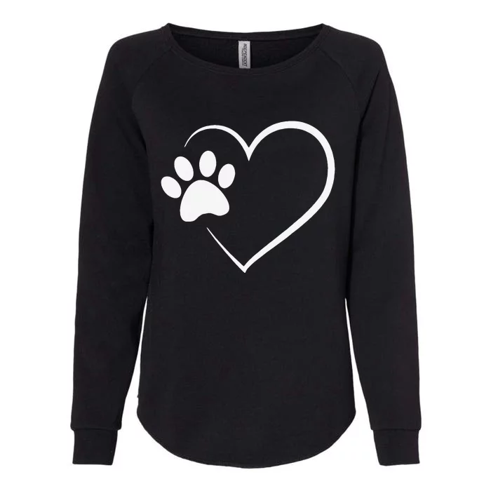 Dog Paw Heart Dog Lover Gift For Dog Moms Womens California Wash Sweatshirt