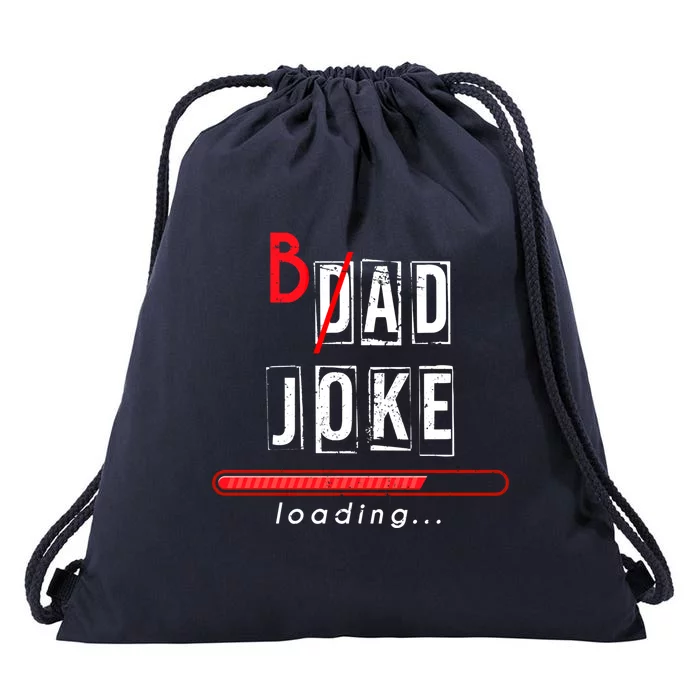 Dad Puns Humorous Dad Fathers Day Gift King Of Dad Jokes Cool Gift Drawstring Bag