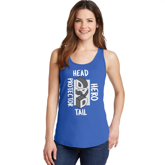 Dad Protector Head Tail Father Figure Husband Hero Fathers Funny Gift Ladies Essential Tank