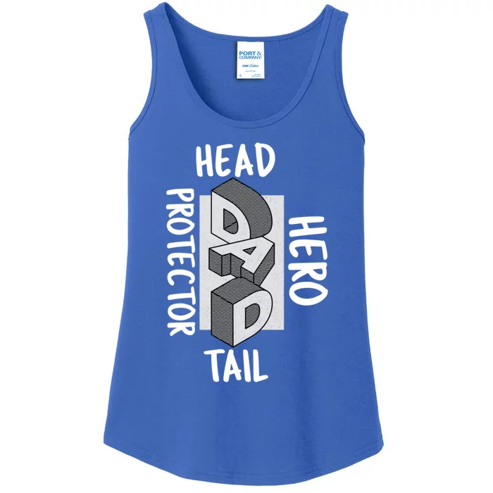 Dad Protector Head Tail Father Figure Husband Hero Fathers Funny Gift Ladies Essential Tank