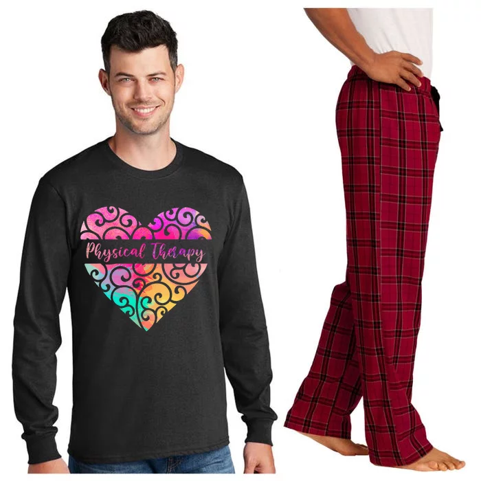 DPT PTA Heart Valentines Day Gift Love Physical Therapy Long Sleeve Pajama Set