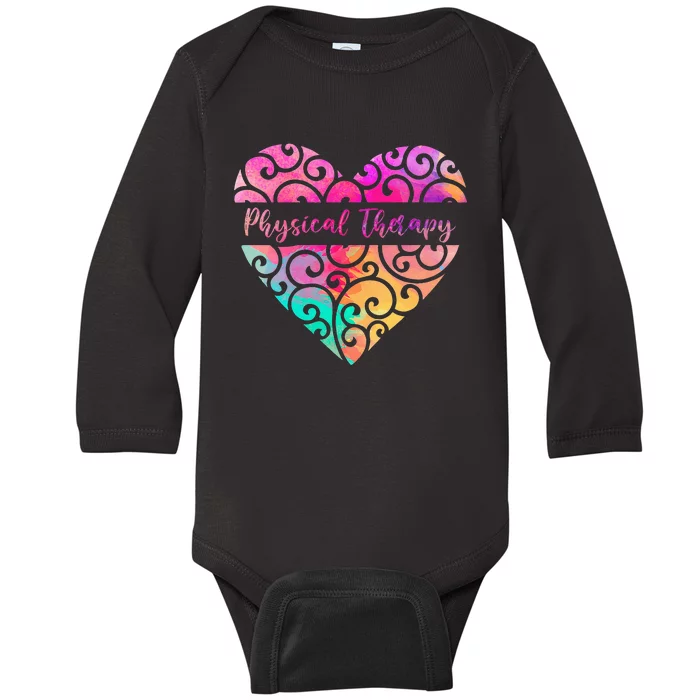 DPT PTA Heart Valentines Day Gift Love Physical Therapy Baby Long Sleeve Bodysuit