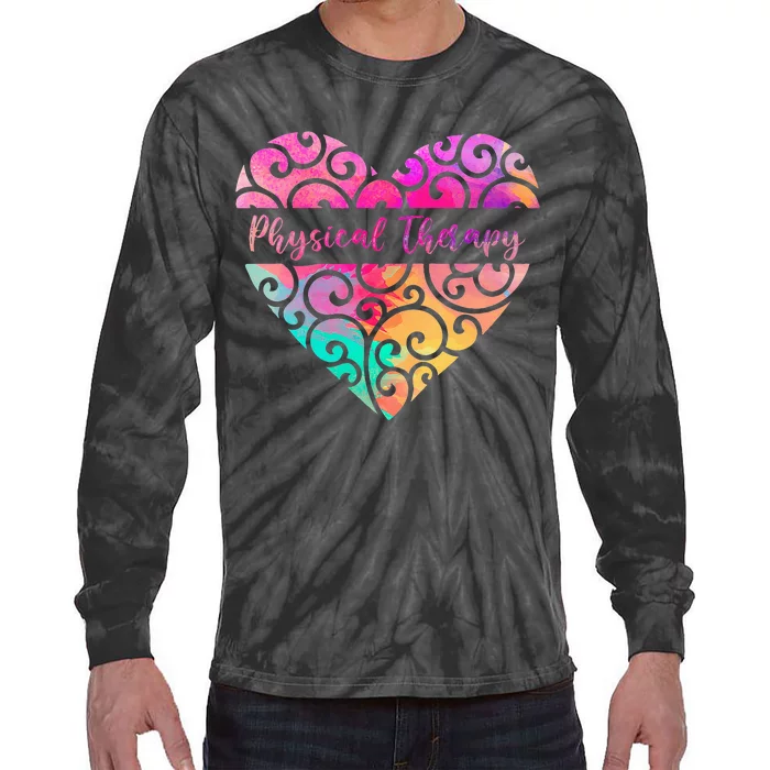 DPT PTA Heart Valentines Day Gift Love Physical Therapy Tie-Dye Long Sleeve Shirt