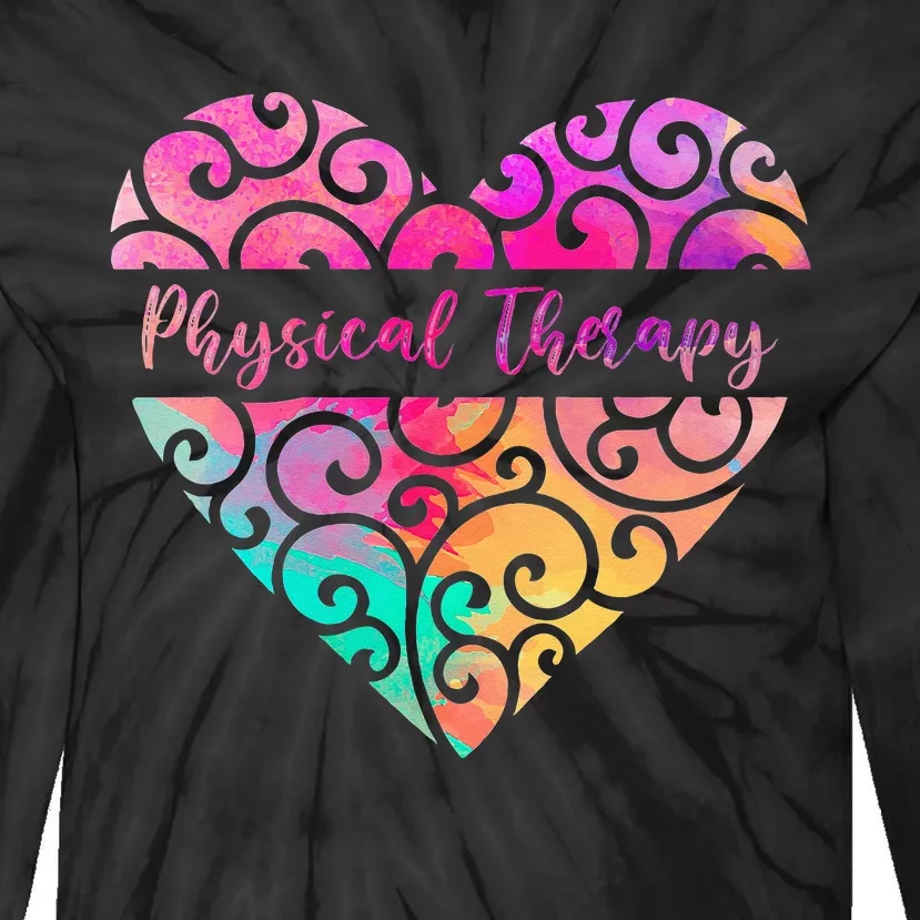 DPT PTA Heart Valentines Day Gift Love Physical Therapy Tie-Dye Long Sleeve Shirt