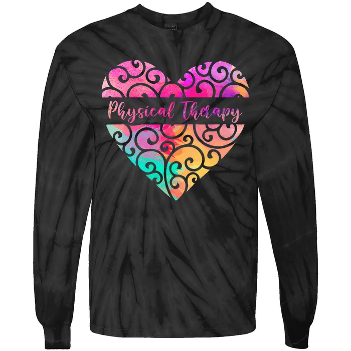 DPT PTA Heart Valentines Day Gift Love Physical Therapy Tie-Dye Long Sleeve Shirt