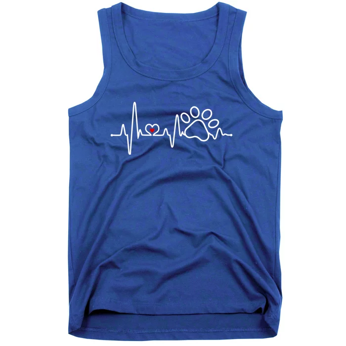 Dog Paw Heartbeat Clothing Cute Gift Dog Paw Gift Tank Top