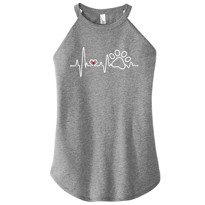 Dog Paw Heartbeat Clothing Cute Gift Dog Paw Gift Women’s Perfect Tri Rocker Tank