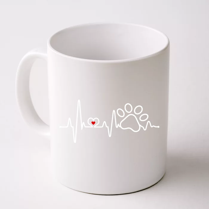 Dog Paw Heartbeat Clothing Cute Gift Dog Paw Gift Front & Back Coffee Mug