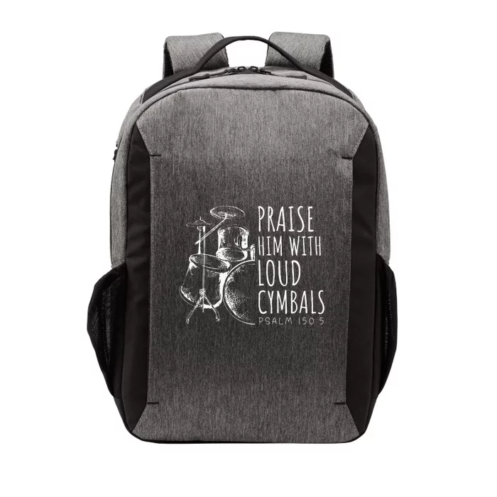 Drummer Praise Him With Loud Cymbals Drumming Christian Vector Backpack