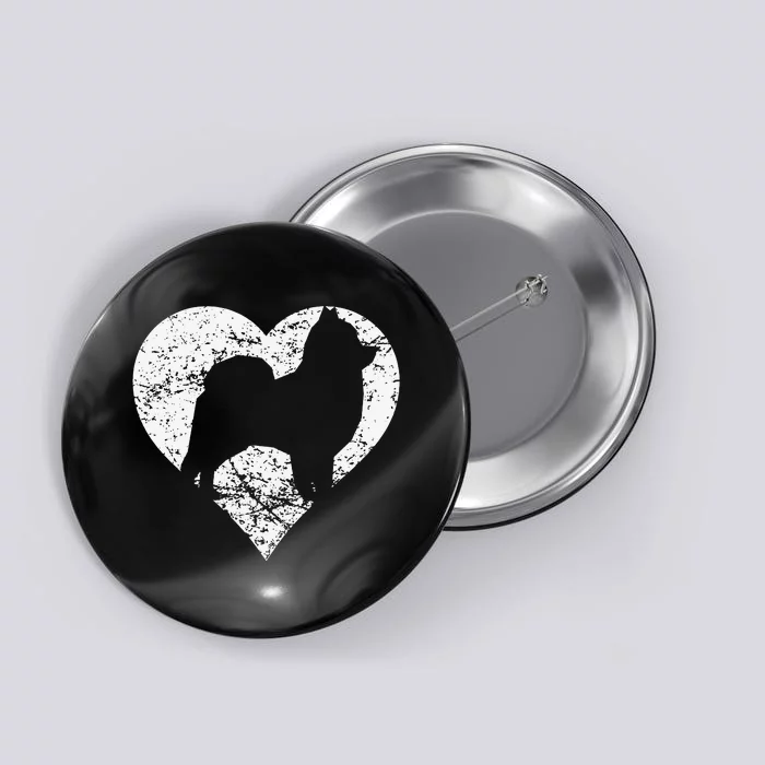 Distressed Pomeranian Heart Dog Owner Graphic Button