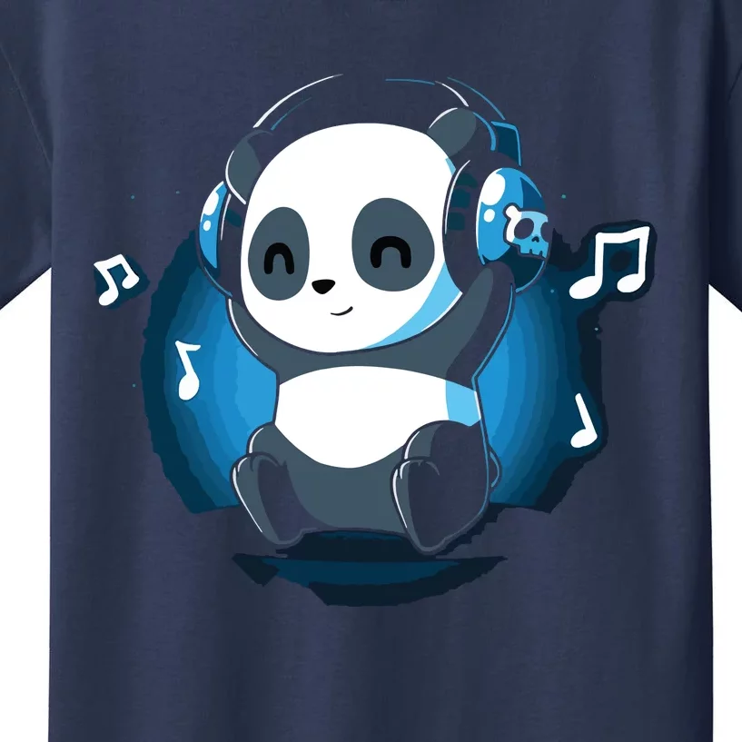 Dj Panda Headphones Kids T-Shirt