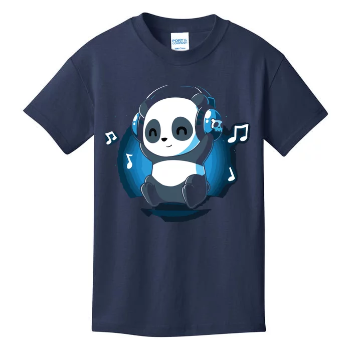 Dj Panda Headphones Kids T-Shirt