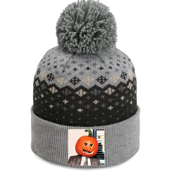 Dwight Pumpkin Head The Baniff Cuffed Pom Beanie