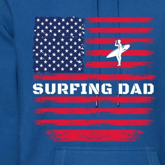 Daddy Protector Hero Fathers Day Camo American Flag Surfing Meaningful Gift Premium Hoodie