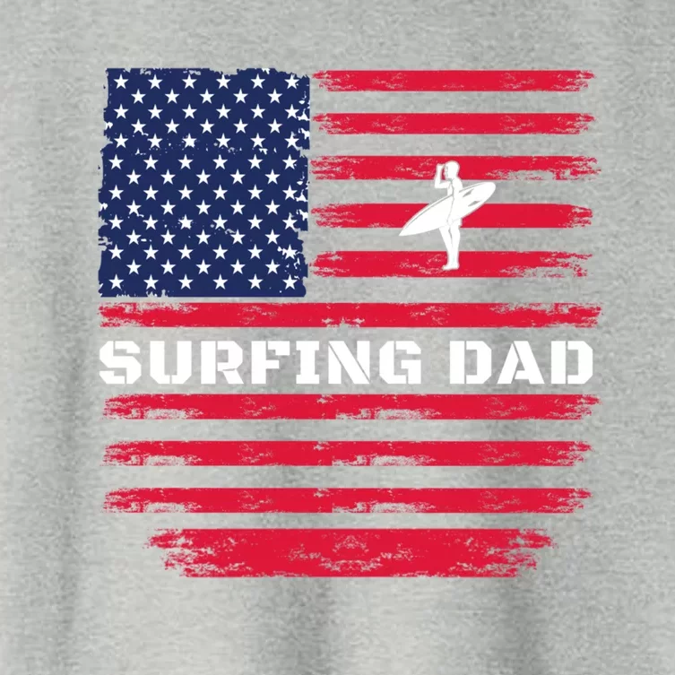 Daddy Protector Hero Fathers Day Camo American Flag Surfing Meaningful Gift Women's Crop Top Tee