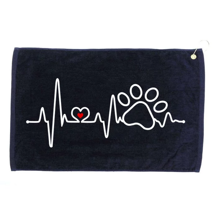 Dog Paw Heartbeat Clothing Cool Gift Dog Paw Gift Grommeted Golf Towel