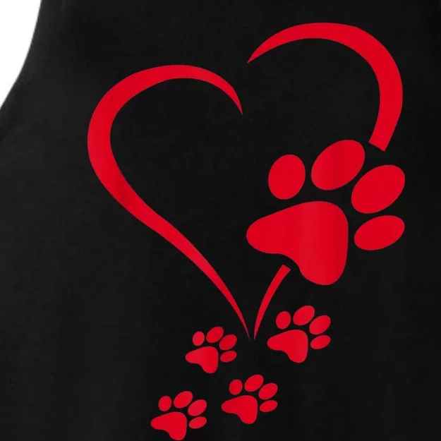 Dog Paws Hearts Baby Dogs Dog Paw Dog Paw Print Ladies Tri-Blend Wicking Tank