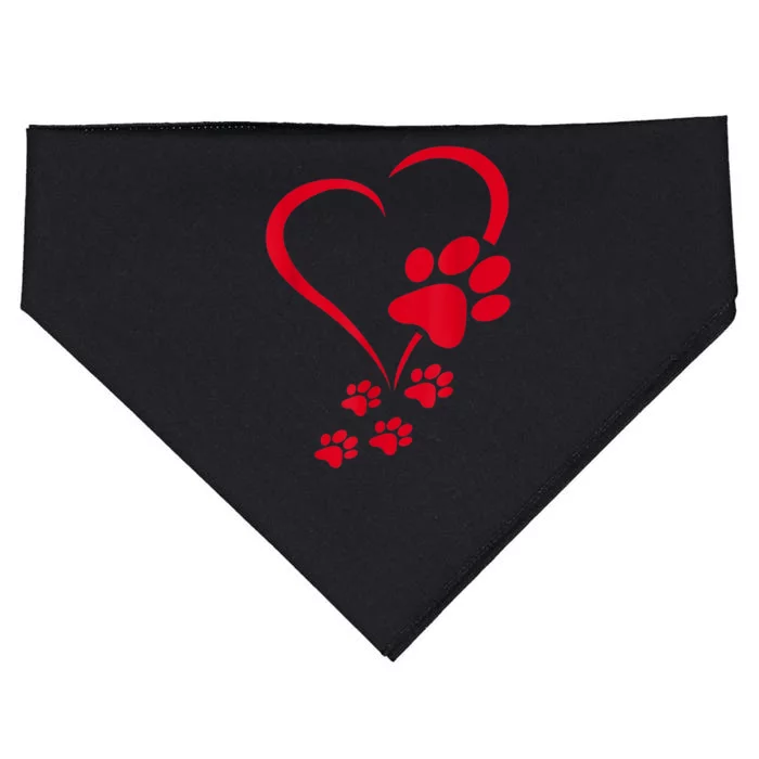 Dog Paws Hearts Baby Dogs Dog Paw Dog Paw Print USA-Made Doggie Bandana