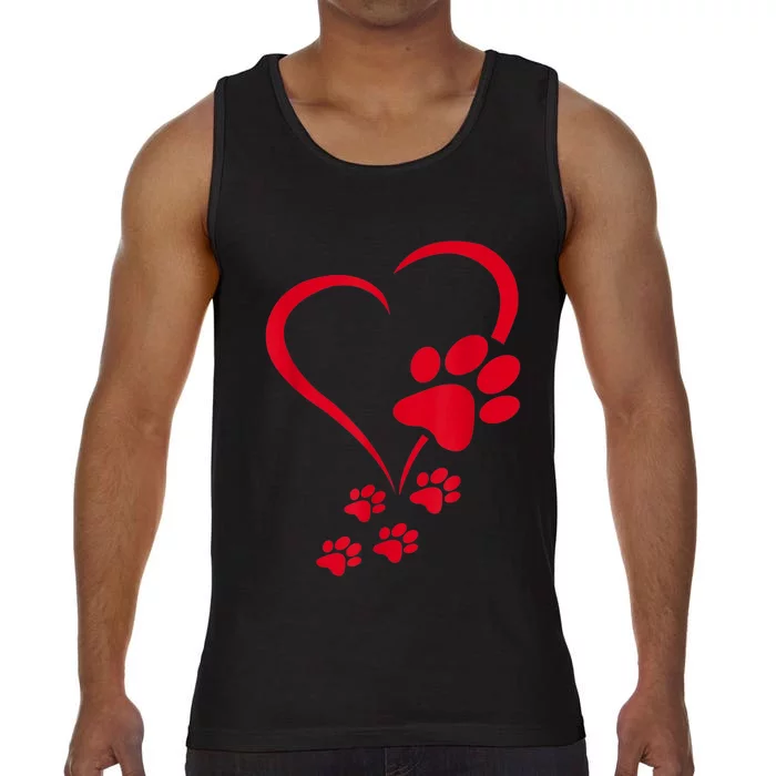 Dog Paws Hearts Baby Dogs Dog Paw Dog Paw Print Comfort Colors® Tank Top