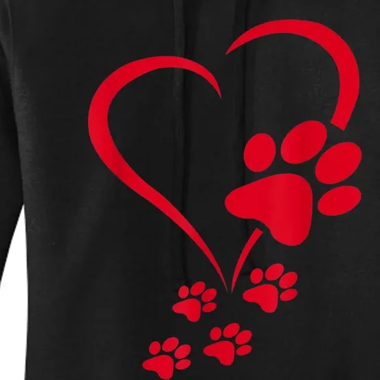 Dog Paws Hearts Baby Dogs Dog Paw Dog Paw Print Women's Pullover Hoodie