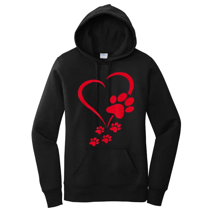 Dog Paws Hearts Baby Dogs Dog Paw Dog Paw Print Women's Pullover Hoodie