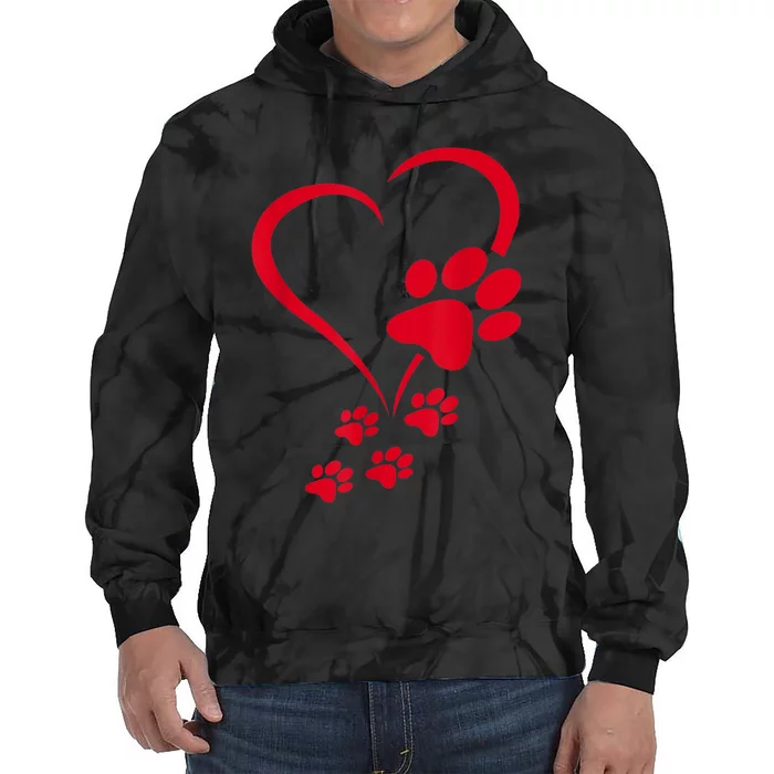 Dog Paws Hearts Baby Dogs Dog Paw Dog Paw Print Tie Dye Hoodie