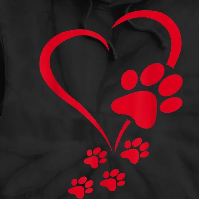 Dog Paws Hearts Baby Dogs Dog Paw Dog Paw Print Tie Dye Hoodie