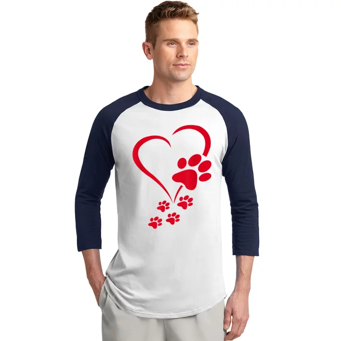 Dog Paws Hearts Baby Dogs Dog Paw Dog Paw Print Baseball Sleeve Shirt