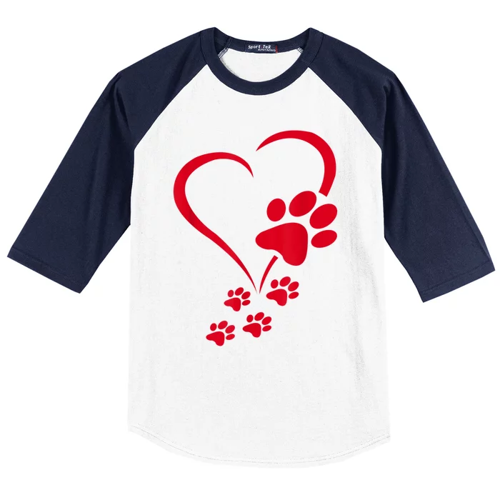 Dog Paws Hearts Baby Dogs Dog Paw Dog Paw Print Baseball Sleeve Shirt