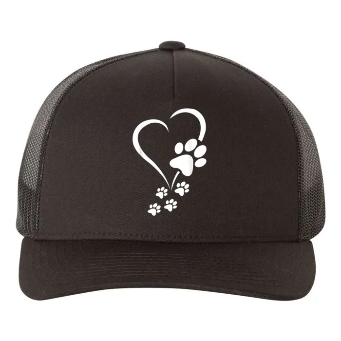 Dog Paws Hearts Baby Dogs Dog Paw Dog Paw Print Yupoong Adult 5-Panel Trucker Hat