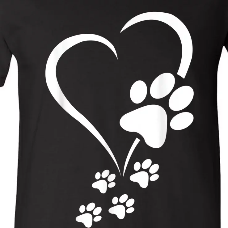 Dog Paws Hearts Baby Dogs Dog Paw Dog Paw Print V-Neck T-Shirt