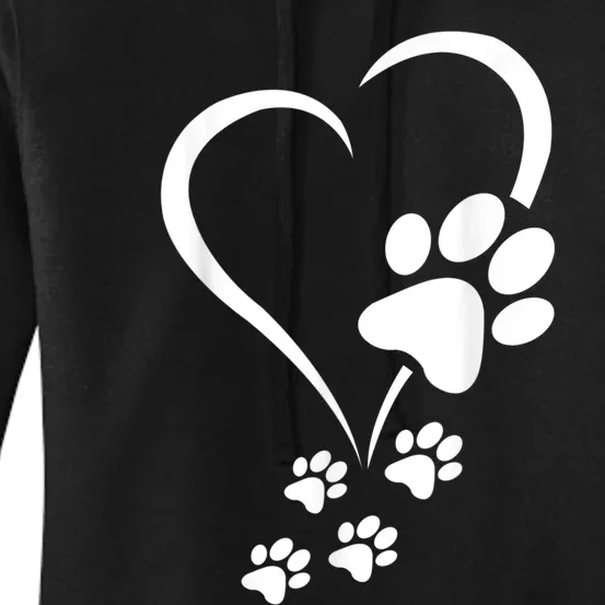 Dog Paws Hearts Baby Dogs Dog Paw Dog Paw Print Women's Pullover Hoodie